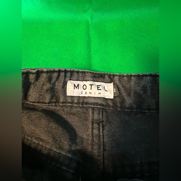 Motel Rocks Parallel Black Ripped Wide Leg Jeans - Picture 4 of 5